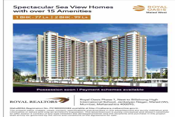 Live in spectacular sea view homes with over 15 amenities at Royal Oasis in Mumbai